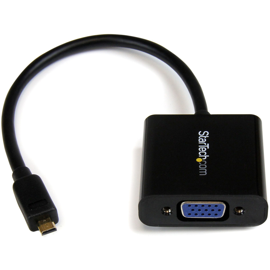 StarTech.com Micro HDMI�® to VGA Adapter Converter for Smartphones / Ultrabook / Tablet - 1920x1080 - Connect a Micro HDMI equipped Smartphone or Tablet PC to your VGA Display or Projector - Micro HDMI to VGA adapter - Comparable to AA-AH2NMHB/US - Micro HDMI to VGA converter - Micro HDMI to VGA adapter - mHDMI to VGA converter