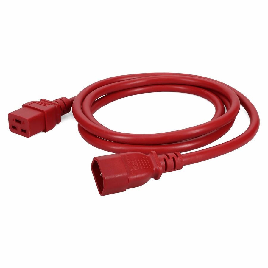 AddOn 6ft C14 Male to C19 Female 14AWG 100-250V at 15A Red Power Cable