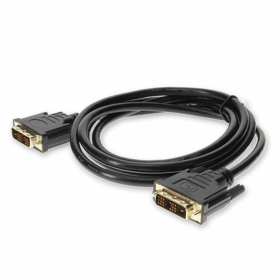 6ft HP DC198A Compatible DVI-D Single Link (18+1 pin) Male to DVI-D Single Link (18+1 pin) Male Black Cable For Resolution Up to 1920x1200 (WUXGA)