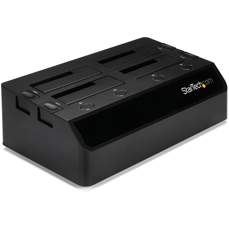 StarTech 4-Bay USB 3.0 to SATA Hard Drive Docking Station, 2.5/3.5" SATA III (6Gbps) SSD/HDD Dock, USB Hard Drive Bay, Top-Loading