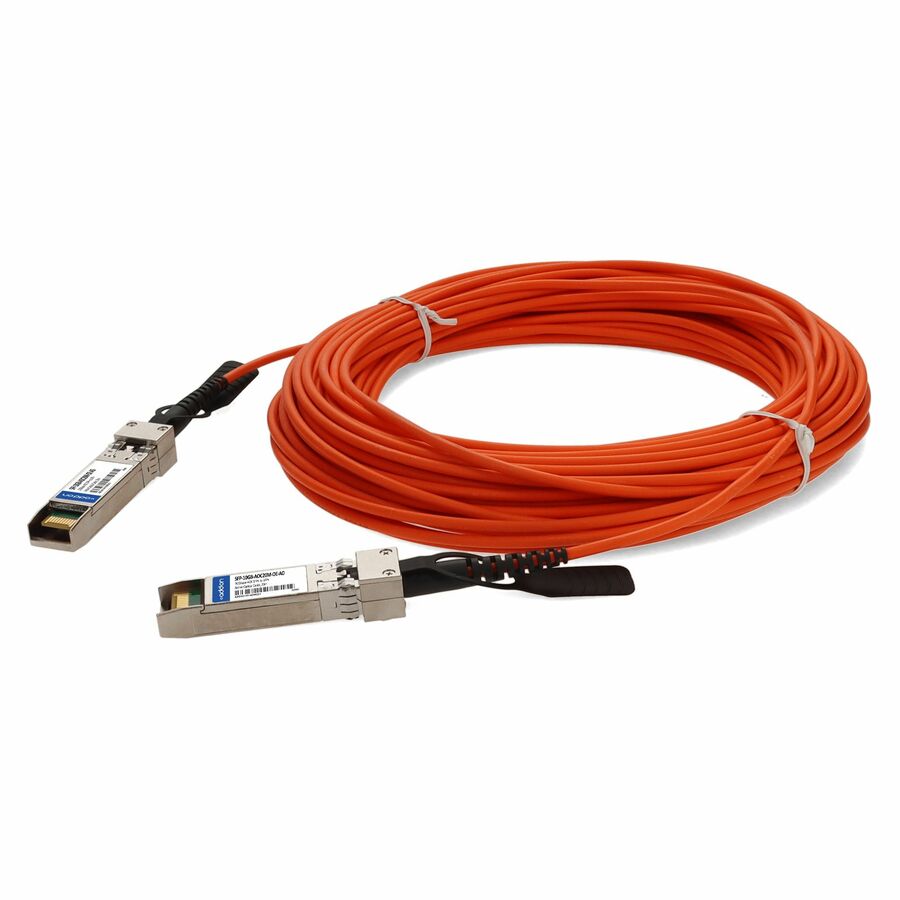AddOn MSA and TAA Compliant 10GBase-AOC SFP+ to SFP+ Orange Active Optical Cable (850nm, MMF, 20m)