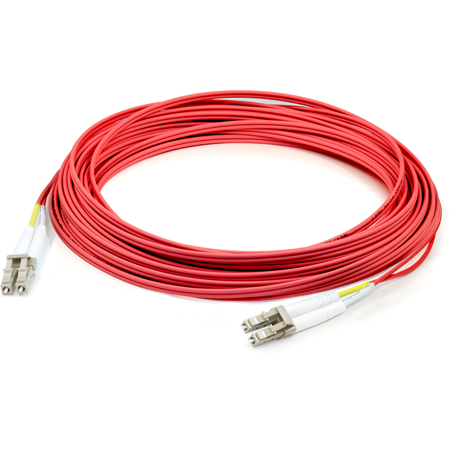AddOn 2m LC to LC Red OM2 Duplex OFNP (Plenum-Rated) Fiber Patch Cable