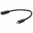 AddOn 1ft USB-C Male to USB 3.0 (A) Female Black Cable