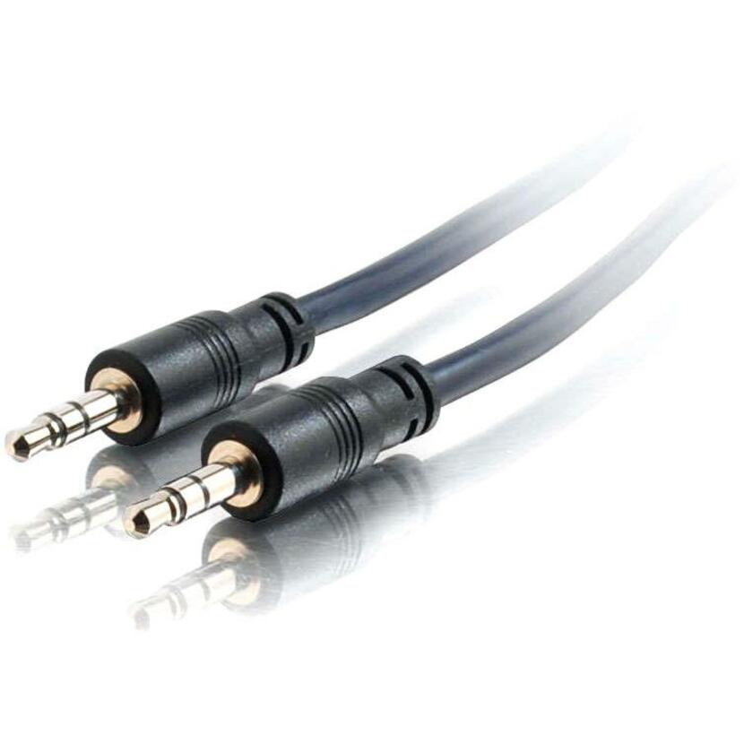 C2G 35ft Plenum-Rated 3.5mm Stereo Audio Cable with Low Profile Connectors - Mini-phone Male Stereo Audio - Mini-phone Male Stereo Audio - 35ft - Black