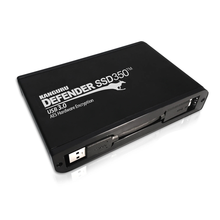 Kanguru Defender SSD350 2 TB FIPS 140-2 Certified - Hardware Encrypted Solid State Drive - 2.5" External - SATA (SATA/600) - Matte Black - TAA Compliant