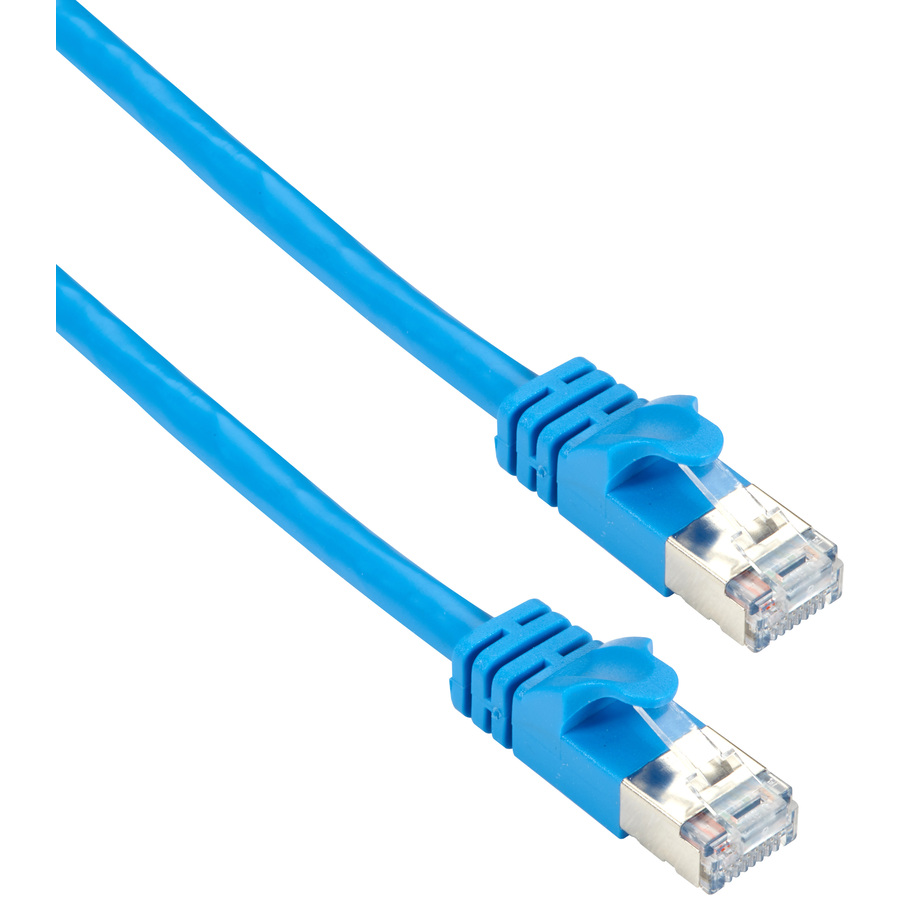 Black Box CAT6A 500-MHz STR Patch CBL Slim Molded Snagless Boot - F/UTP, CM PVC, BL, 25FT