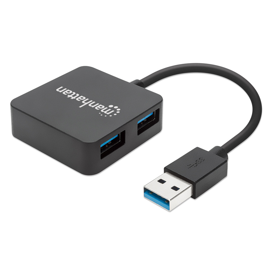 USB-A 4-Port Hub, 4x USB-A Ports, 5 Gbps (USB 3.2 Gen1 aka USB 3.0), Bus Power, Fast charging x1 Port up to 0.9A or x4 Ports with power jack (not included), SuperSpeed USB, Black, Three Year Warranty, Equivalent to ST4300MINU3B
