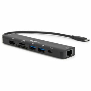 Rocstor Premium Docking Station - for Monitor, Desktop PC, Notebook, Memory Card Reader, Smartphone - Charging Capability - Memory Card Reader - SD, microSD - USB Type C - 4K @ 60Hz, 4K UHD, 4K - 3840 x 2160 - 3 x USB Ports - 2 x USB 3.0 - 2 x USB Type-A Ports - USB Type-A - 1 x USB Type-C Ports - USB Type-C - 1 x RJ-45 Ports - Network (RJ-45) - HDMI - Black - Wired - Gigabit Ethernet - 100W