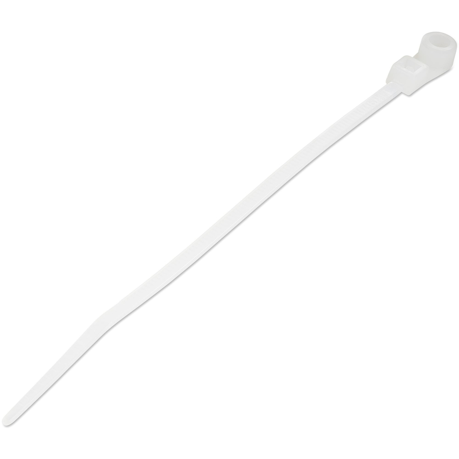 StarTech 4"(10cm) Cable Ties with Mounting Hole, 7/8"(24mm) Dia, 18lb(8kg) Tensile Strength, Nylon Zip Ties, UL Listed, 100 Pack, TAA