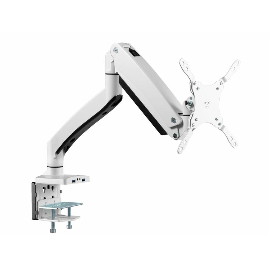 SIIG Single Monitor Aluminum Heavy Duty Desk Mount with USB and Audio Ports - 17" to 43"