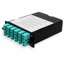 AddOn Cassette for 4-Bay Patch Panel, 2 MPO In, 12 LC Duplex Out, Multi-mode Duplex OM4, Type B