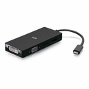 C2G USB-C® Multiport Adapter, 4-in-1 Video Adapter with HDMI®, DisplayPort™, DVI, and VGA - 4K 60Hz