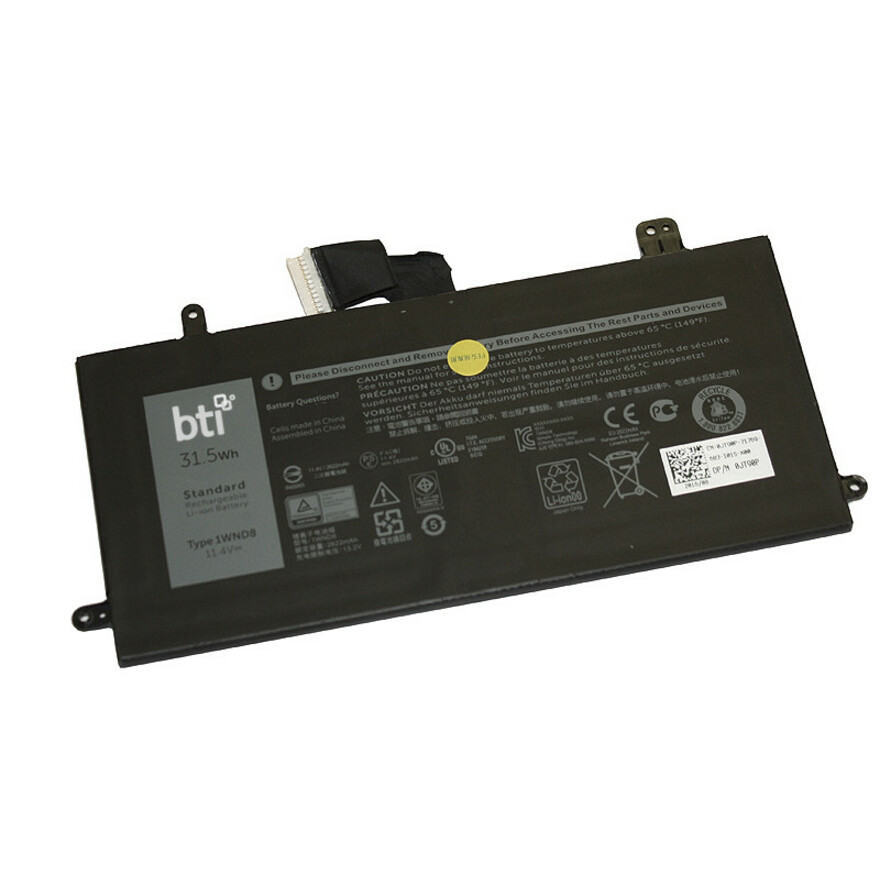 BTI 1WND8-BTI 11.4V 31.5WHR LI-ION BATTERY 01WND8, JT90P, X16TW, 0J0PGR, T17G, 0X16TW, T17G001, 1WND8, T17G002 LATITUDE 12 5285, LATITUDE 12 5290 2 IN 1, LATITUDE 5285, LATITUDE 5290