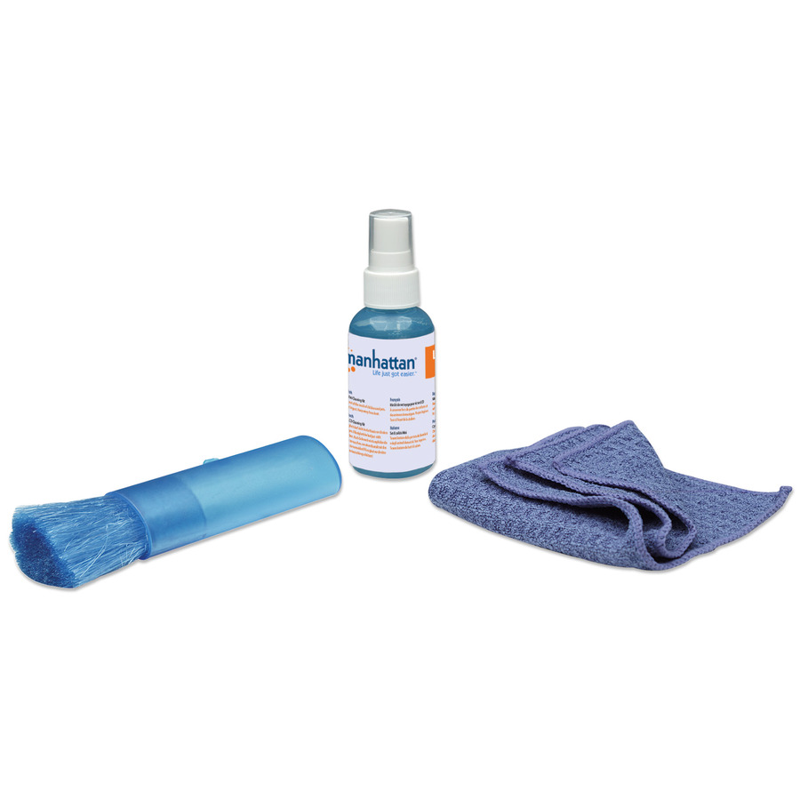 Manhattan LCD Mini Cleaning Kit (2 ounces) with Microfiber Cloth, Retractable Brush & Carrying Bag