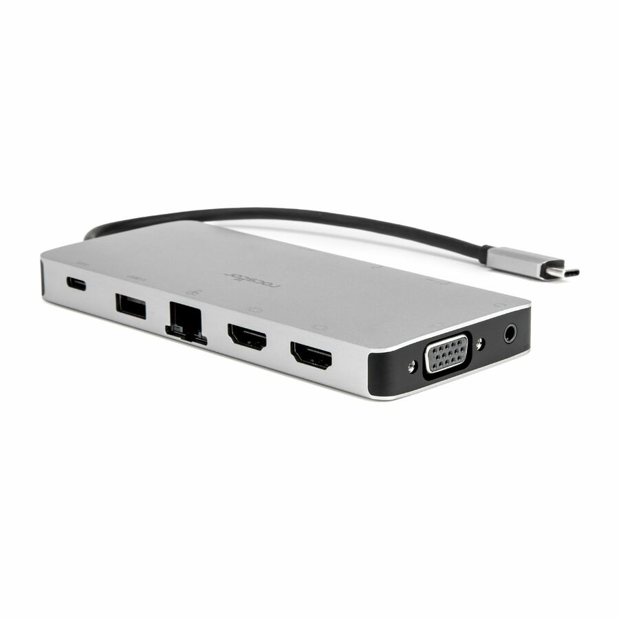 USB-C Portable Dock Multiport Adapter 100W PD 2x HDMI 1x VGA 4x USB-A SD/TF Gigabit RJ45 3.5mm Audio Port