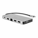 USB-C Portable Dock Multiport Adapter 100W PD 2x HDMI 1x VGA 4x USB-A SD/TF Gigabit RJ45 3.5mm Audio Port