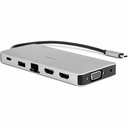 USB-C Portable Dock Multiport Adapter 100W PD 2x HDMI 1x VGA 4x USB-A SD/TF Gigabit RJ45 3.5mm Audio Port