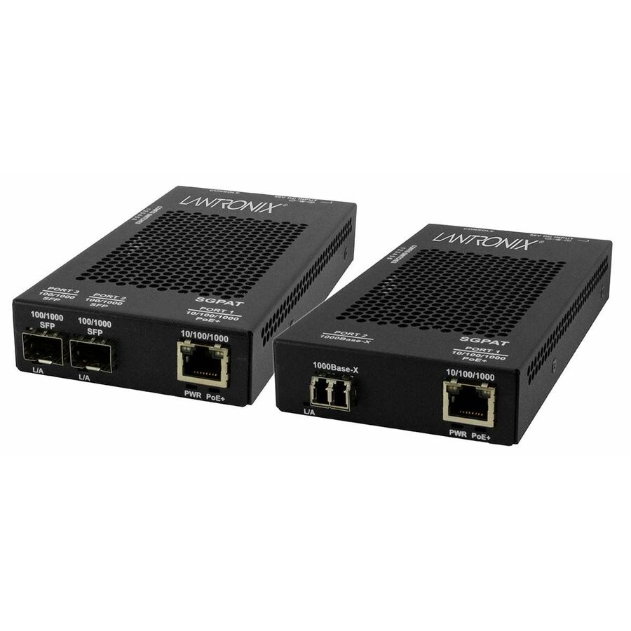 Stand-alone Fast & Gigabit Ethernet PoE / PoE+ Media Converter 10/100/1000Base-T PoE+ PSE to 1000Base-X