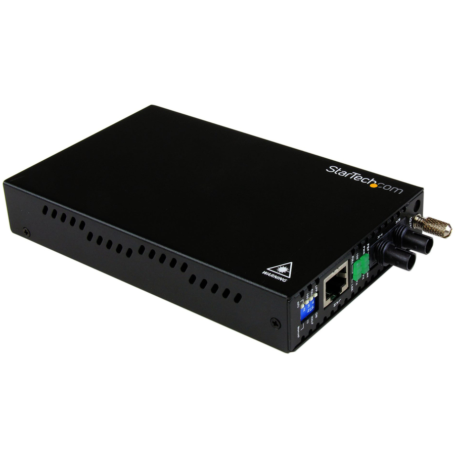 StarTech.com 10/100 Mbps Multi Mode Fiber Media Converter ST 2 km - Convert and extend a 10/100 Mbps Ethernet connection up to 1.2 miles/2km over Multi Mode ST fiber - fiber converter - ethernet media converter - fibre converter - 10/100 media converter - utp to fiber