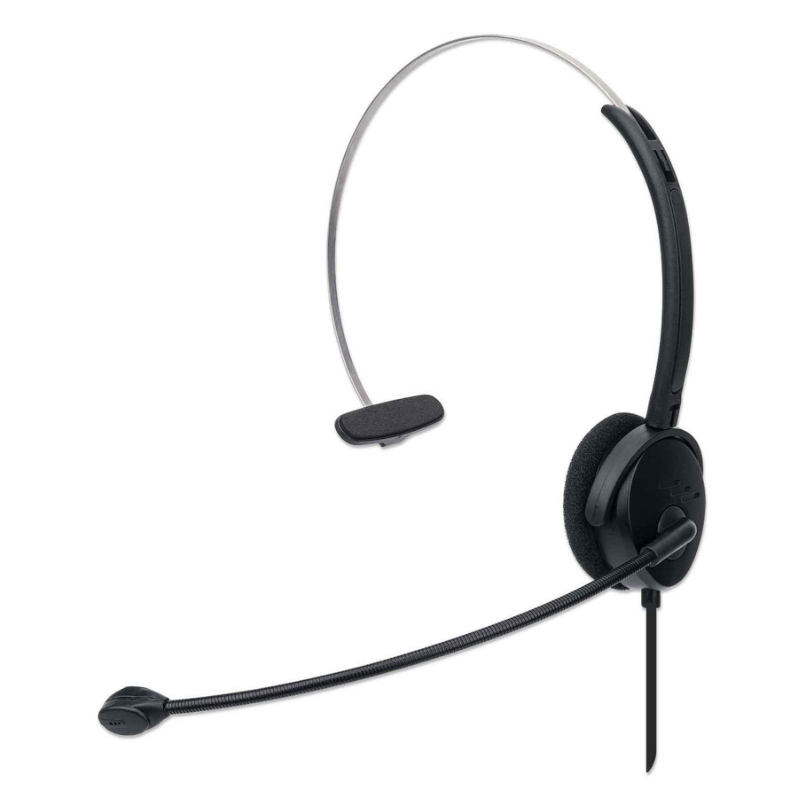 Mono On-Ear Headset (USB), Microphone Boom (padded), Retail Box Packaging, Adjustable Headband, In-Line Volume Control, Ear Cushion, USB-A for both sound and mic use, cable 1.5m, Three Year Warranty