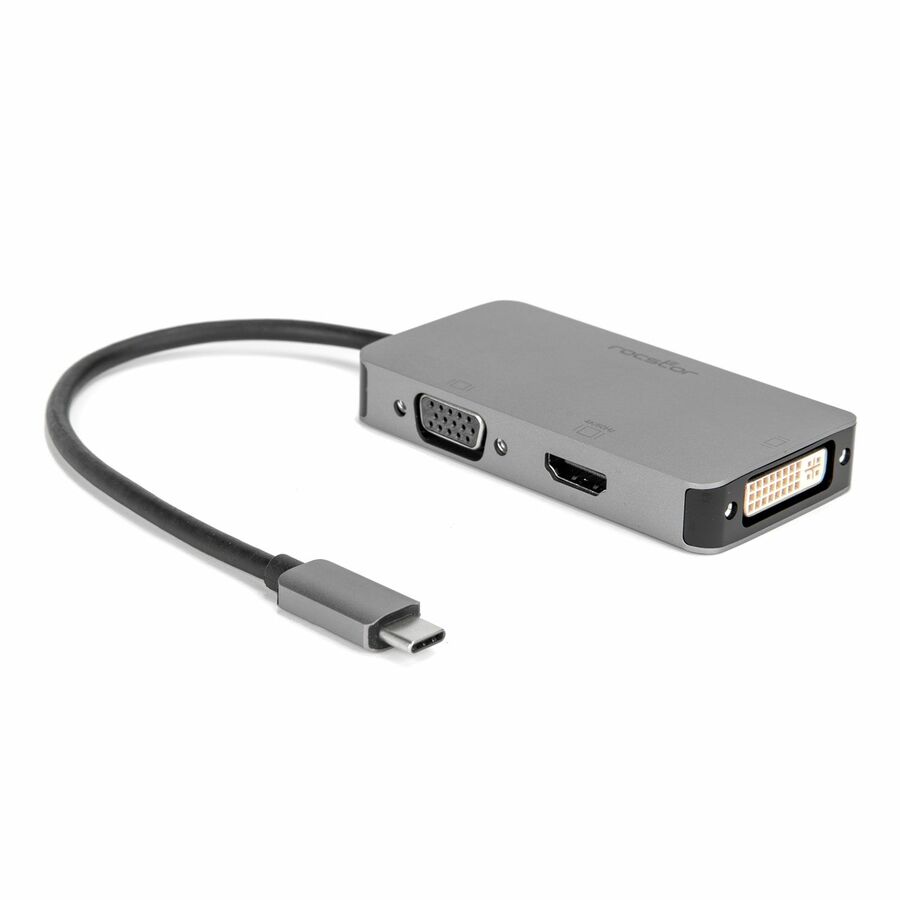 Rocstor Premium USB-C Multiport Hub 3-in-1, HDMI, VGA or DVI Adapter