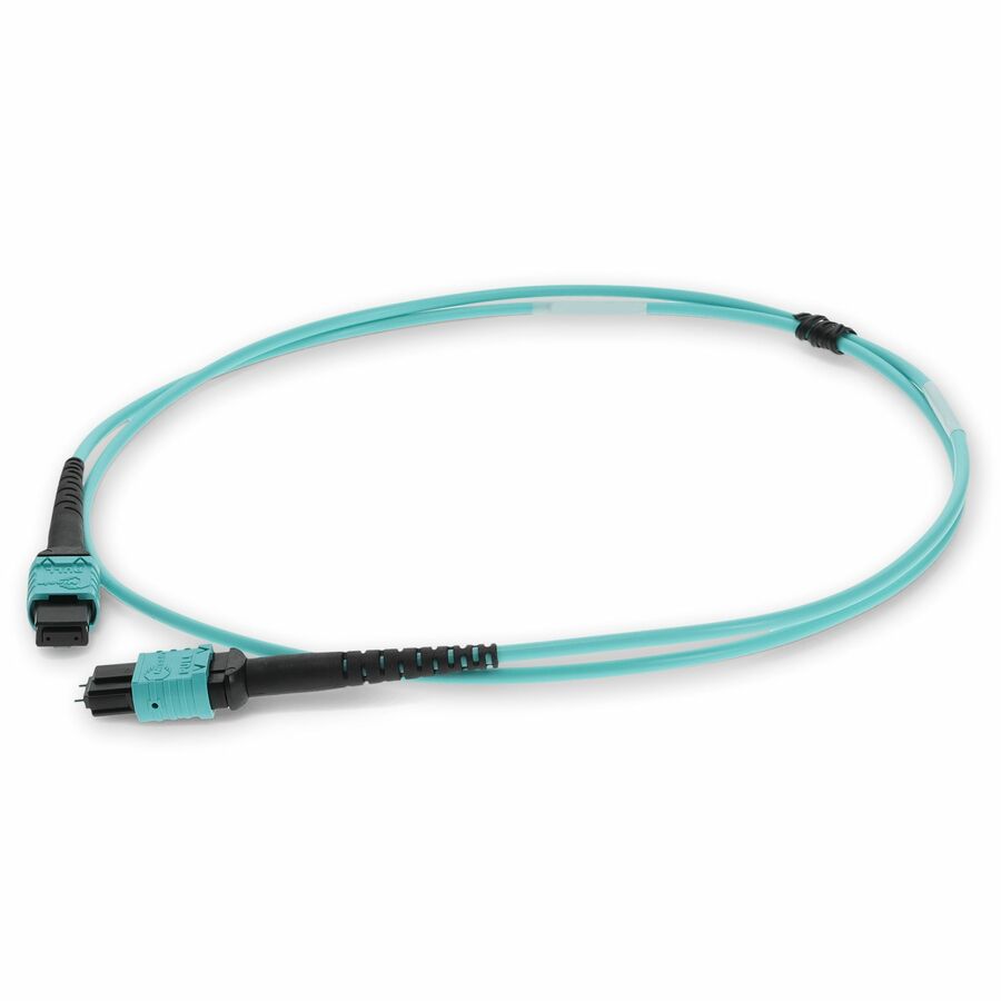 AddOn 3m MPO/UPC (Male) to MPO/UPC Aqua OM4 OFNR (Riser-Rated) 12-Strand Fiber Patch Cable