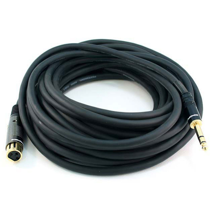 Monoprice 35ft Premier Series XLR Female to 1/4inch TRS Male 16AWG Cable (Gold Plated)