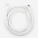 Rocstor Premium HDMI Cable with Ethernet - 4K/60Hz - 25 ft HDMI A/V Cable for Projector, Flat Panel Display, Satellite Receiver, DVD Player, Gaming Console, HDTV, Satellite Receiver, Blu-ray Player, Computer, Cable Box, Home Theater System, ... - First End: 1 x 19-pin HDMI 2.0 Digital Audio/Video - Male - Second End: 1 x 19-pin HDMI 2.0 Digital Audio/Video - Male - 18 Gbit/s - Supports up to 4096 x 2160 - Shielding - Gold Plated Connector - 28 AWG - White - 1