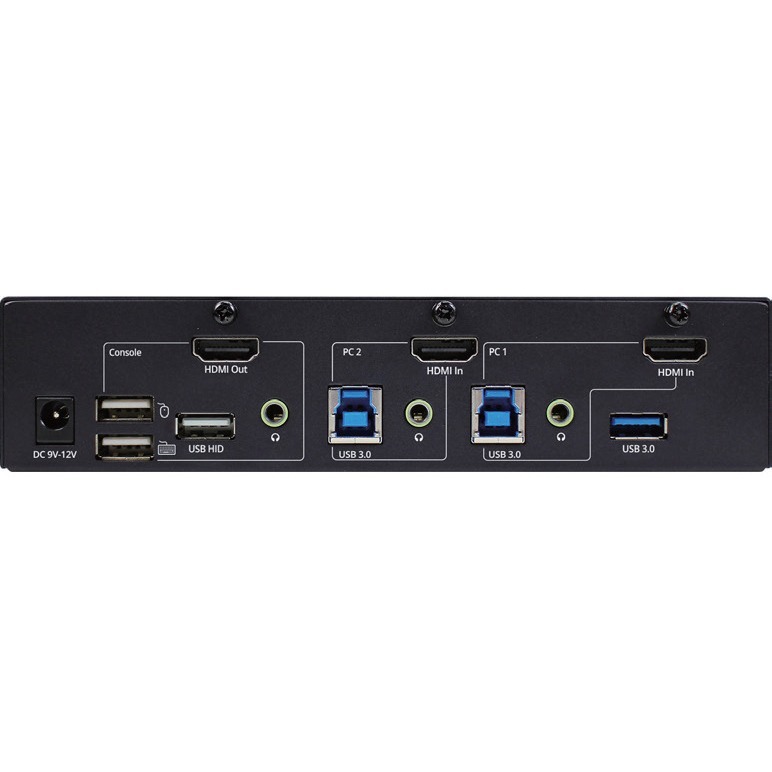 SIIG 2-Port 4K HDMI KVM Switch with PBP Roaming Mouse & PIP - SIIG 2-Port 4K HDMI KVM Switch with PBP Roaming Mouse & PIP- Allows you to control 2 HDMI 4K computers using one keyboard and mouse - Mouse Roaming - Simple move the mouse to roam between the two computers - PBP (Picture-by-Picture) /PIP (Picture-in-Picture) - 4K@30Hz / HDCP 1.4 / USB 3.0 ports / USB HID ports - USB-A 5Gbps -3.5mm Stereo Audio Output / 5.1ch surround sound - Switch Button - Hotkeys - video scaling - ESD protectio