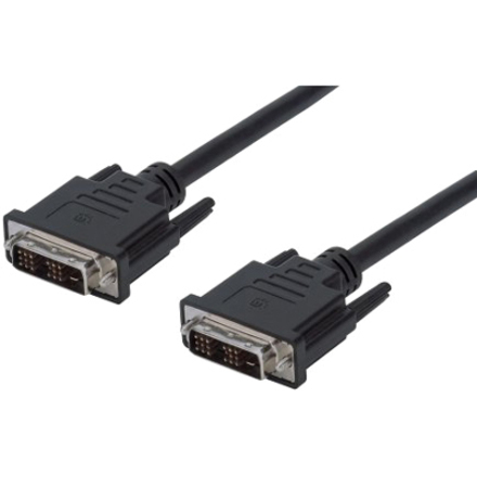 Manhattan Digital DVI-D Single Link Video Cable, 1.8m, Male to Male, Fully Shielded, Compatible with DVD-D, Black, Lifetime Warranty, Polybag