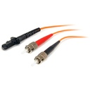 StarTech 1m Fiber Optic Cable - Multimode Duplex 62.5/125 - LSZH - MTRJ/ST - OM1 - MTRJ to ST Fiber Patch Cable