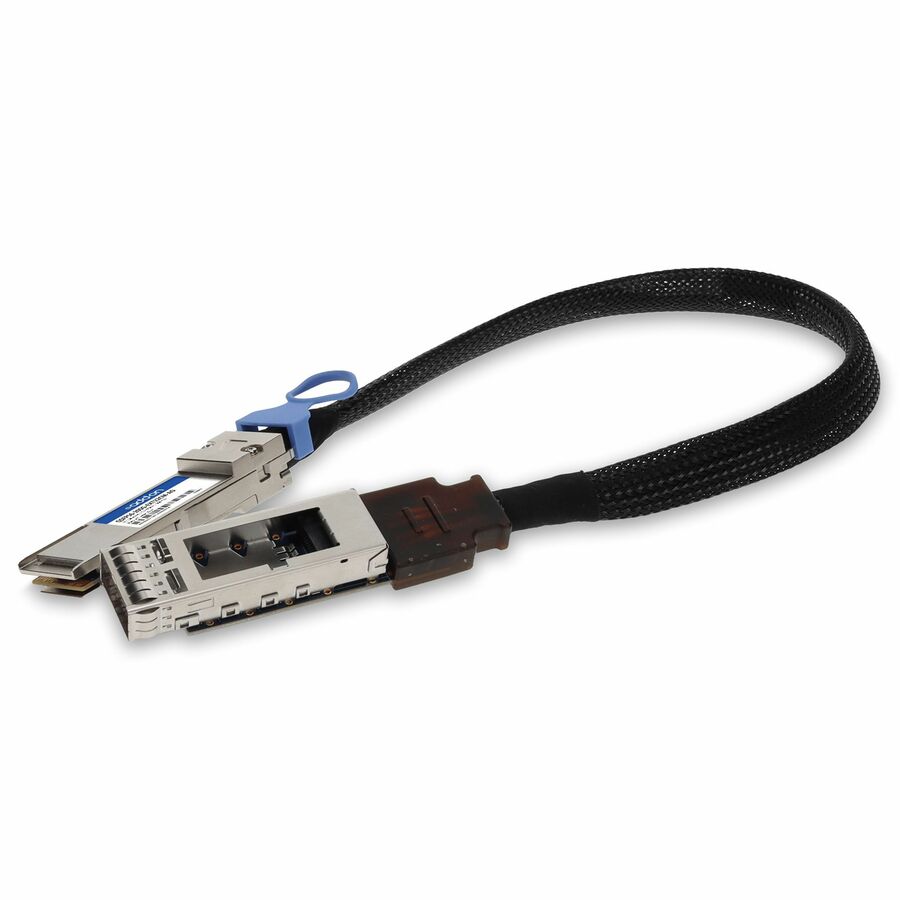 AddOn 200GBase-CU QSFP56 to QSFP56 Male to Female Direct Attach Extension Cable (Passive Twinax, 22cm, 30AWG)