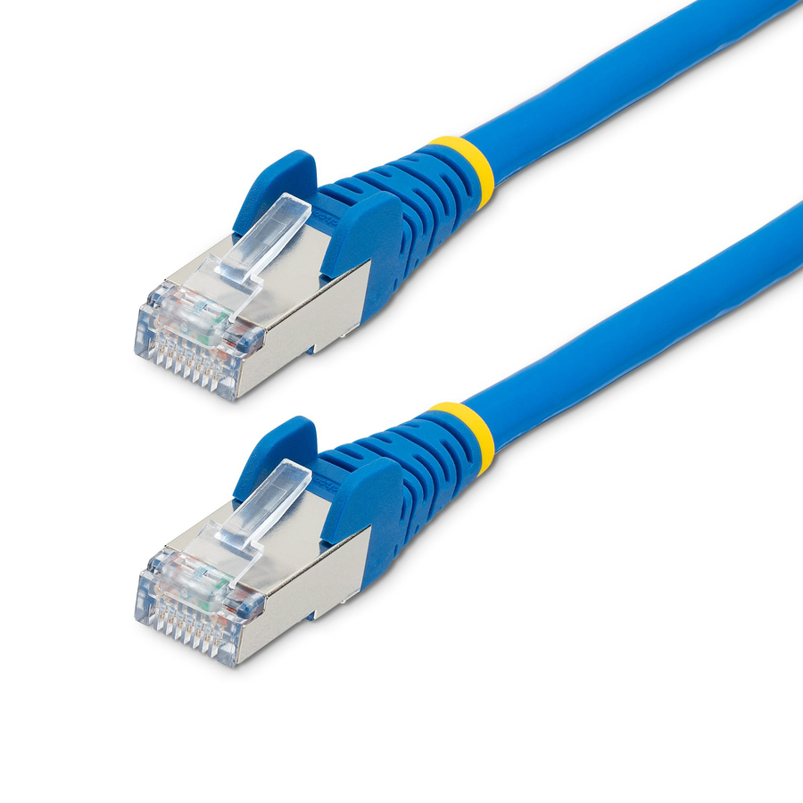 StarTech 4ft CAT6a Ethernet Cable, Blue Low Smoke Zero Halogen (LSZH) 10 GbE 100W PoE S/FTP Snagless RJ-45 Network Patch Cord