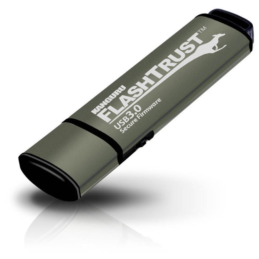 Kanguru FlashTrust USB3.0 Flash Drive with Digitally Signed Secure Firmware - 32 GB SuperSpeed USB3.0 Flash Drive with Secure Firmware, Physical Write Protect Switch, TAA Compliant