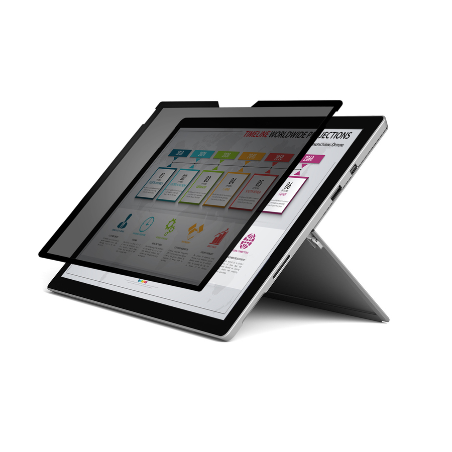 Rocstor PrivacyView™ Premium Magnetic Privacy Filter for Microsoft® Surface® Pro 4/5/6 12.3 Tablet - For Surface® Pro 4 / 5 / 6 Landscape Tablet - 3:2 Aspect Ratio - Matte Filter- Unframed - Comparable to PFTMS002- TAA Compliant - Black - For 12.3"LCD Tablet PC - 3:2