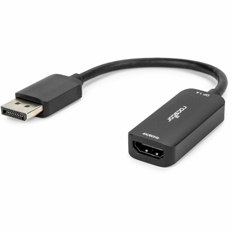 Rocstor DisplayPort to HDMI Adapter - 4K DP to HDMI Converter - UHD 4K 60Hz - 1 x 20-pin DisplayPort 1.4 Digital Audio/Video - Male - 1 x 19-pin HDMI 2.0 Digital Audio/Video - Female - 3840 x 2160 Supported - Black - 1