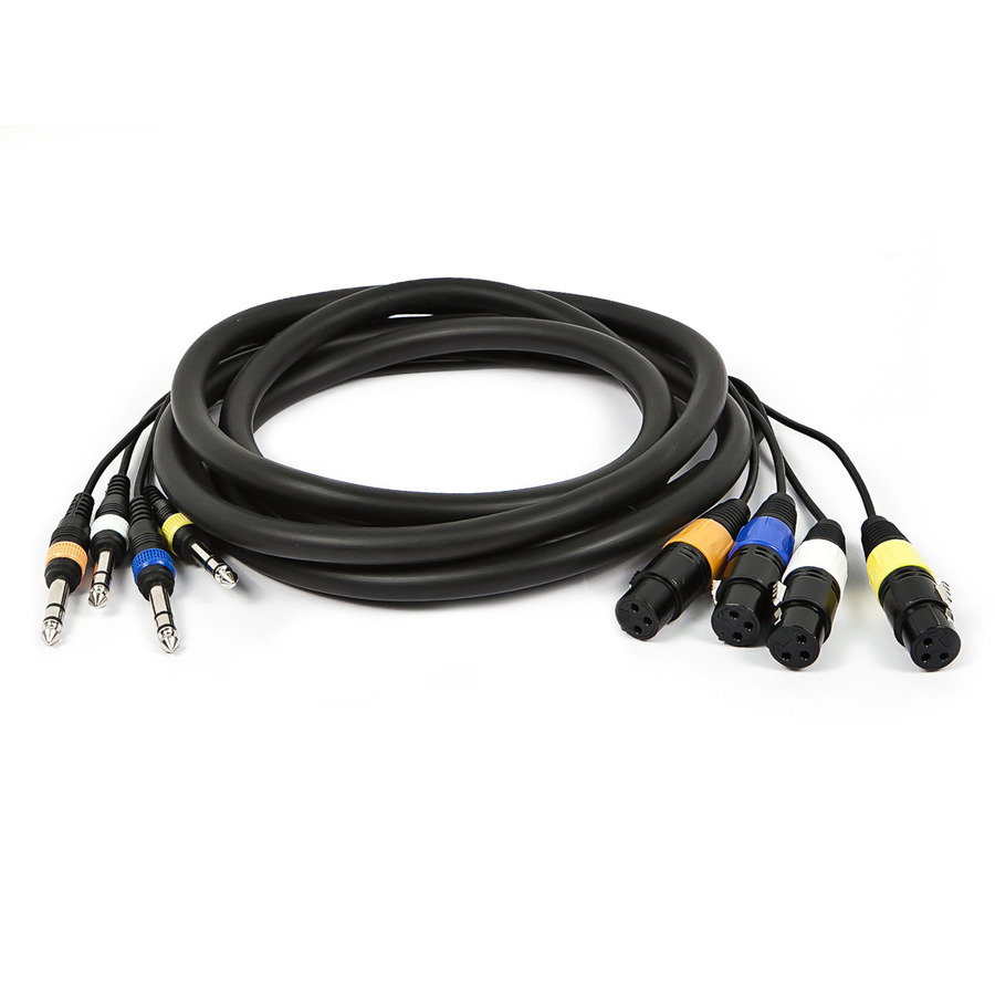 Monoprice 10ft 4-Channel TRS Male to XLR Female Snake Cable