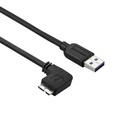 StarTech 0.5m 20in Slim Micro USB 3.0 (5Gbps) Cable - M/M - USB 3.0 A to Left-Angle Micro USB - USB 3.2 Gen 1