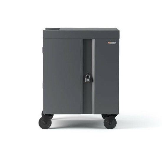 Bretford Pre-wired CUBE Cart - 2 Shelf - 5" Caster Size - Steel - 30" Width x 26.50" Depth x 37.50" Height - Charcoal - For 36 Devices