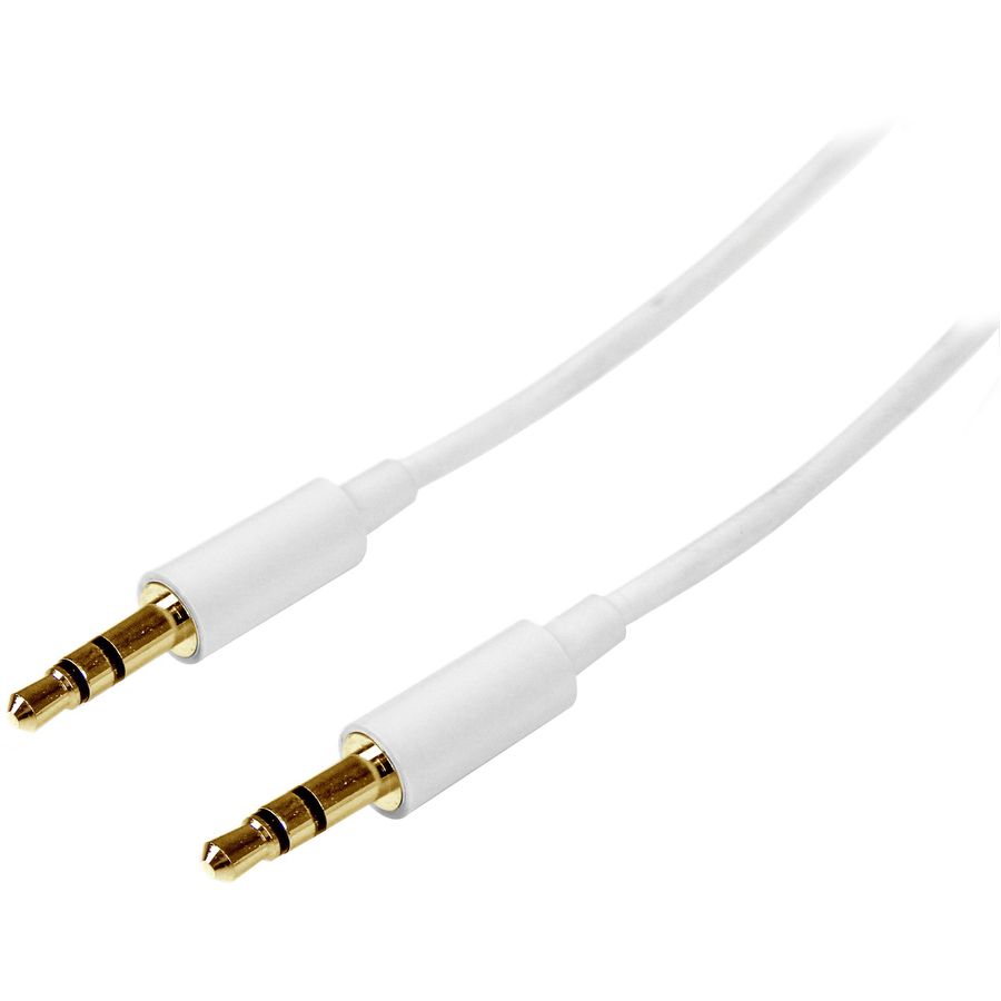 StarTech 2m White Slim 3.5mm Stereo Audio Cable - Male to Male