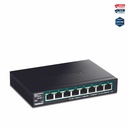 TRENDnet 8-Port Gigabit EdgeSmart PoE+ Switch, 8 x Gigabit PoE+ Ports, 64W PoE Power Budget, Managed PoE+ Switch, Wall Mountable, Desktop Ethernet Switch, Lifetime Protection, Black, TPE-TG82ES - 8-Port Gigabit EdgeSmart PoE+ Switch (61W)