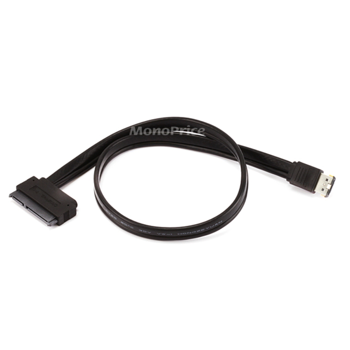 Monoprice 19inch eSATAp to SATA 22pin Cable - Black