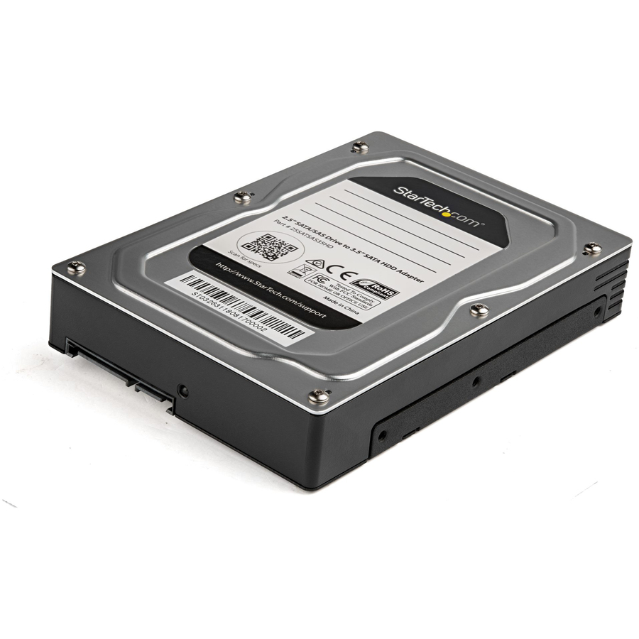 StarTech 2.5 to 3.5 Hard Drive Adapter - For SATA and SAS SSD / HDD - 2.5 to 3.5 Hard Drive Enclosure - 2.5 to 3.5 SSD Adapter - 2.5 to 3.5 HDD Adapter