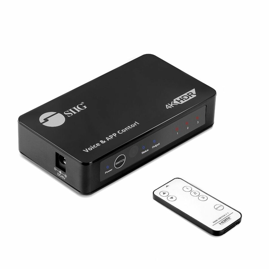 SIIG 3x1 4K60Hz HDMI Switch with IR & Voice APP Control