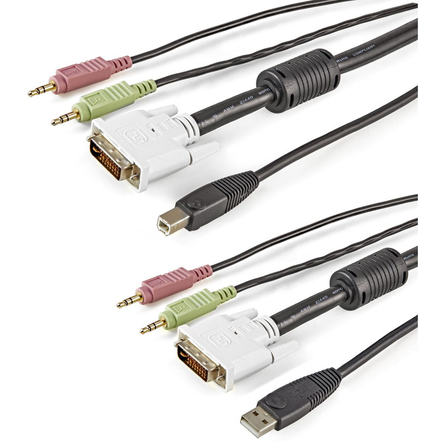 StarTech 4-in-1 USB DVI KVM Cable with Audio and Microphone