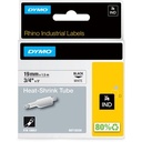 Dymo Rhino Heat Shrink Tube Labels - 3/4" Width - Direct Thermal - White, Black - Vinyl - 1 Each