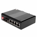 AddOn Industrial Managed 10/100/1000Base-TX(RJ-45) x4 to 2 Open SFP Port Media Converter