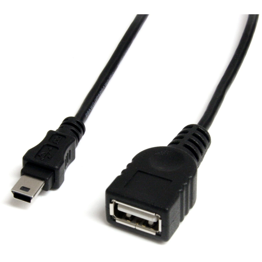 StarTech 1 ft Mini USB 2.0 Cable - USB A to Mini B F/M