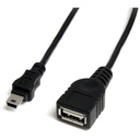 StarTech 1 ft Mini USB 2.0 Cable - USB A to Mini B F/M