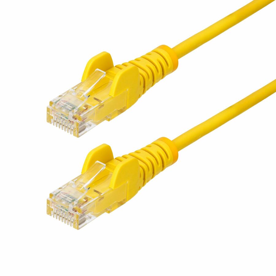 StarTech 15ft Yellow Slim CAT6 Ethernet Cable, Slim Snagless RJ45, UTP, LSZH, 28AWG Bare Copper, Slim Network Patch Cord